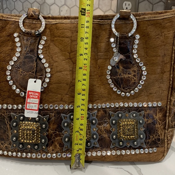 Original Raviani Leather Crystal Hair on Hyde Purse - Picture 10 of 12